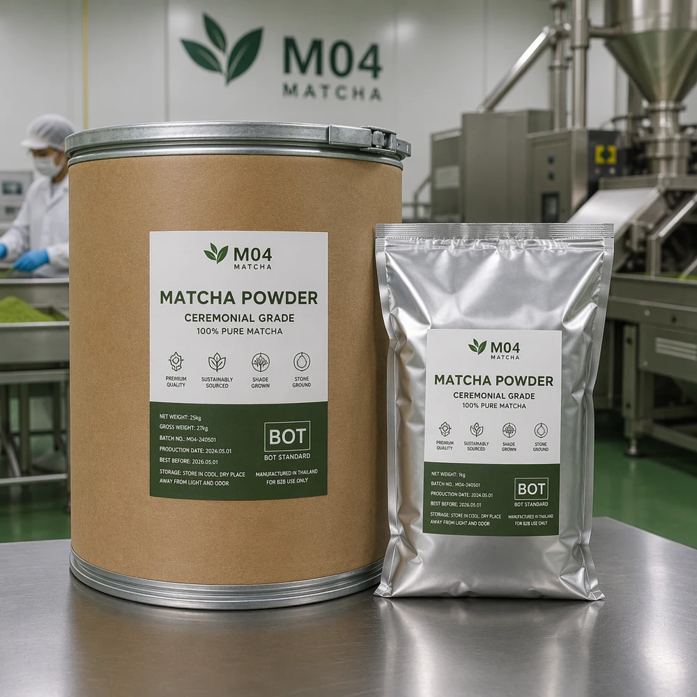 Uji Matcha Powder packaging and supply presentation