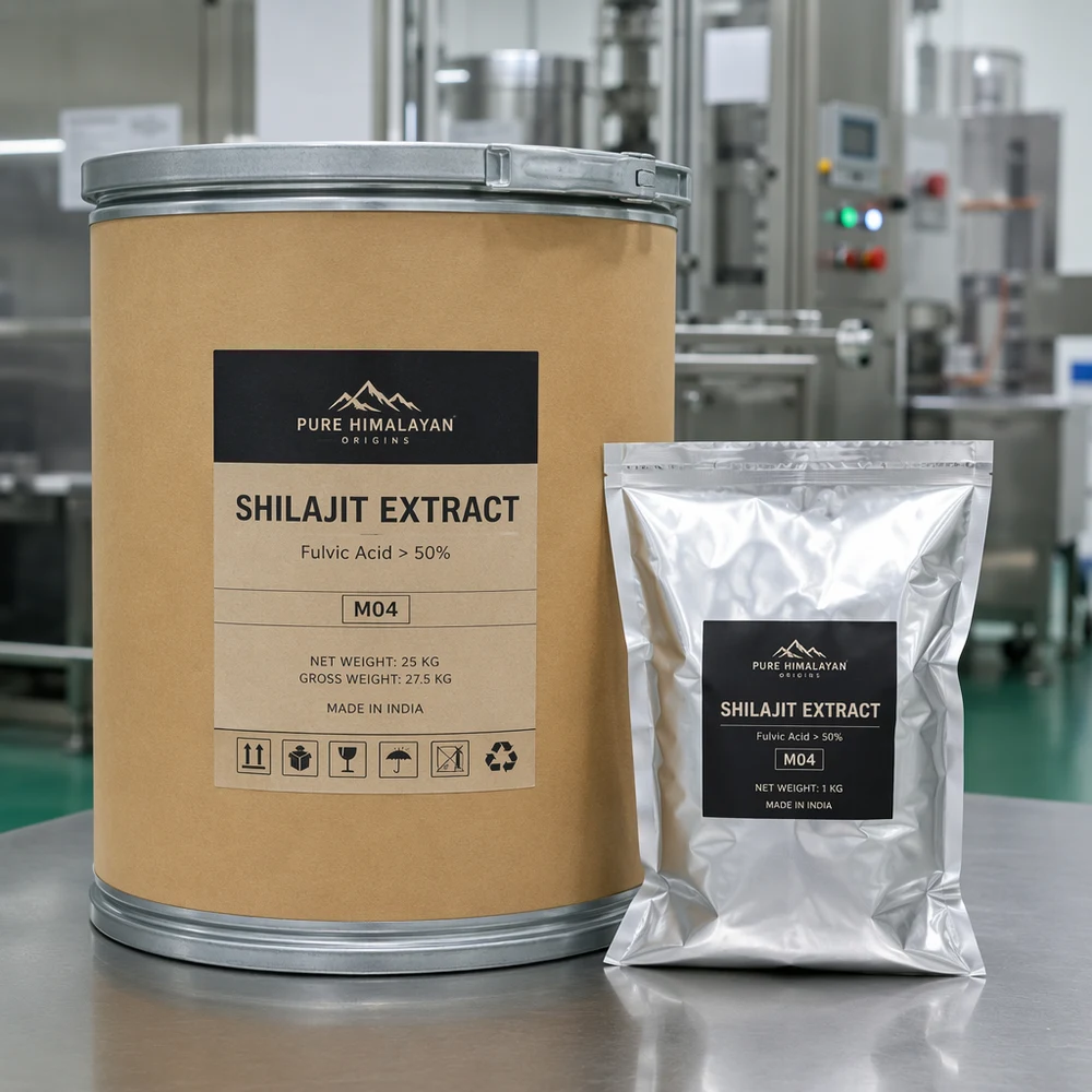 Shilajit Extract packaging and supply presentation