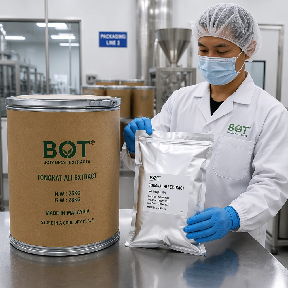Tongkat Ali Extract packaging and supply presentation