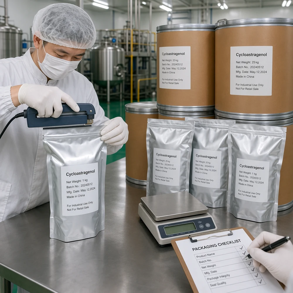 Cycloastragenol for Custom Formulation Projects packaging and supply presentation