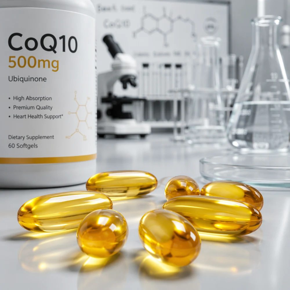 Coenzyme Q10 Softgel Capsules product format presentation