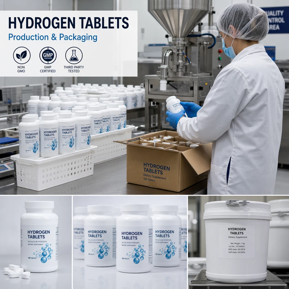 Molecular Hydrogen Tablets packaging and supply presentation