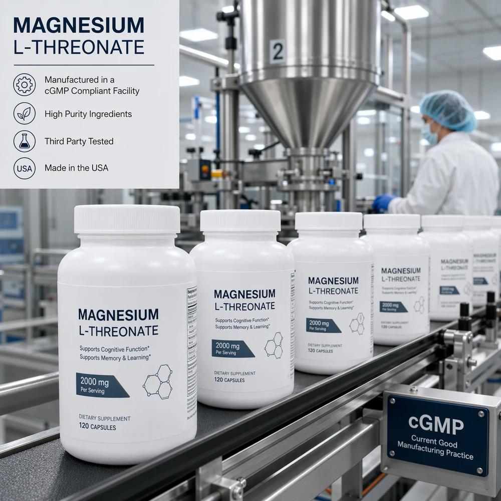 Magnesium L-Threonate Capsules packaging and supply presentation