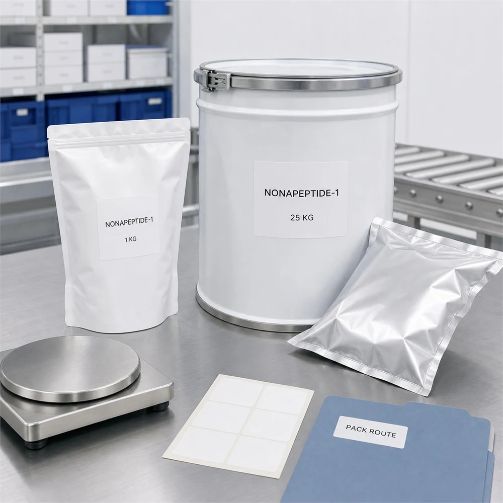 Nonapeptide-1 packaging and supply presentation