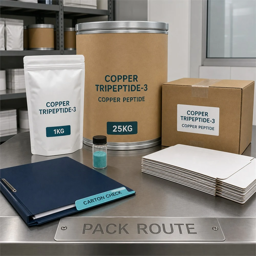 Copper Tripeptide-3 Topical Powder packaging and supply presentation