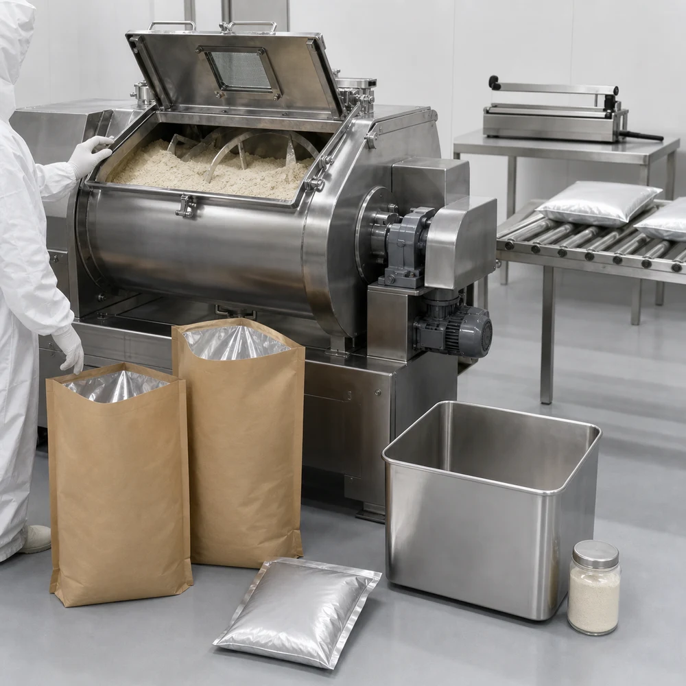 Plant-Based Full-Spectrum Amino Acid Premix packaging and supply presentation