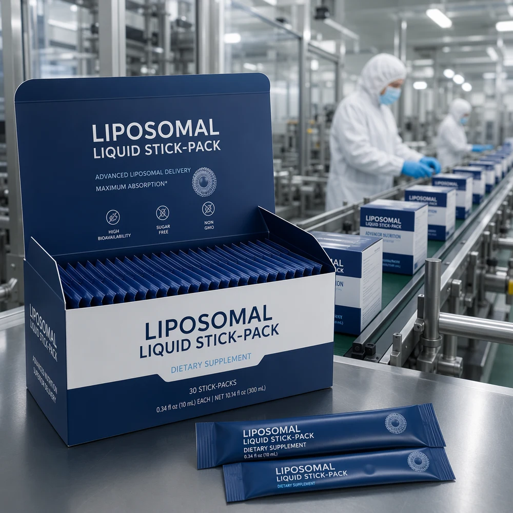 Liposomal Liquid Stick-Pack OEM/ODM packaging and supply presentation