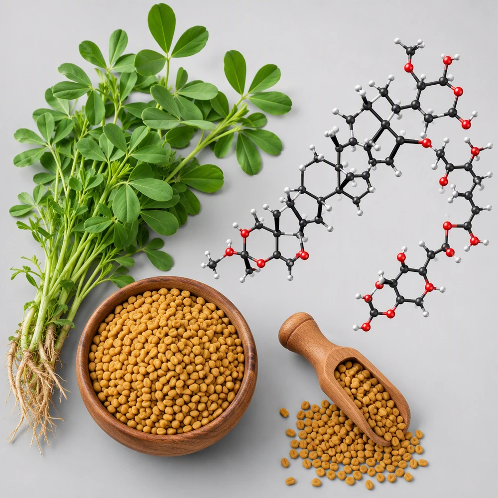 Fenugreek Extract with 50% Furostanol Saponins for Botanical Projects ingredient and specification presentation