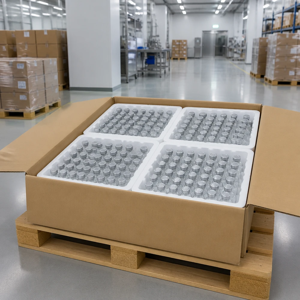 Freeze-Dried Acetyl Hexapeptide-8 (Argireline) Powder for Cosmetic Projects packaging and supply presentation
