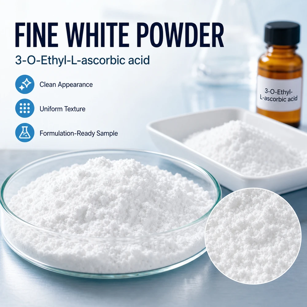 3-O-Ethyl Ascorbic Acid 99.5% for Stable Cosmetic Vitamin C Formulation ingredient and specification presentation