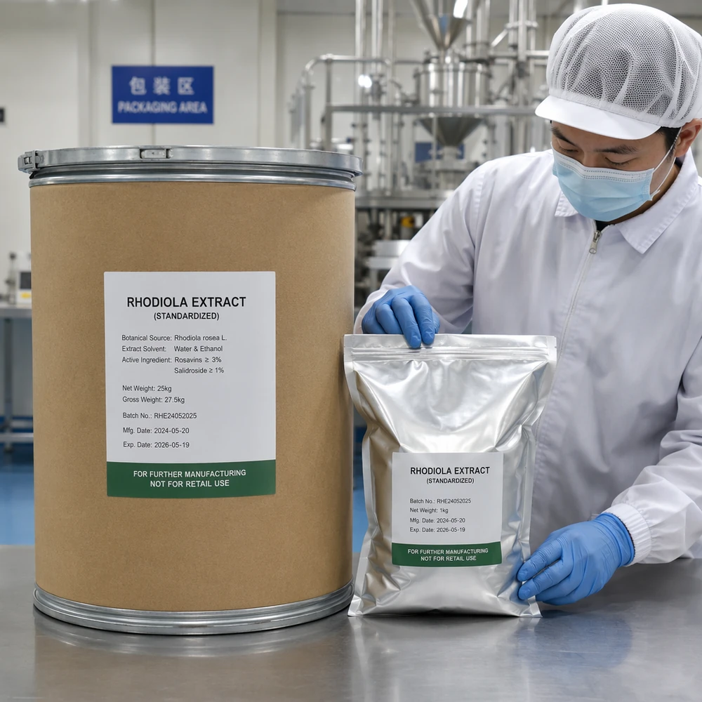 Rhodiola Extract Standardized to 3% Salidroside for Botanical Sourcing packaging and supply presentation