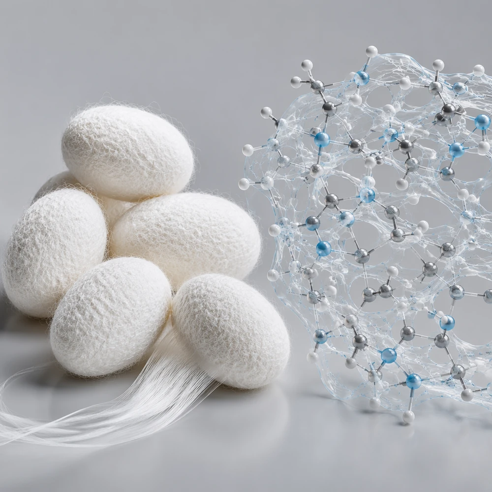Silk Fibroin Peptide Powder for Cosmetic Film-Forming Formulations ingredient and specification presentation