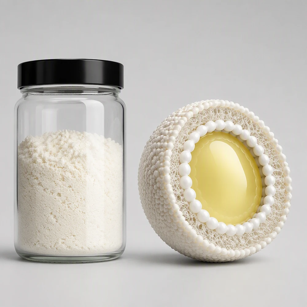 Custom Microencapsulated Oil Powder Premix with Sandwich Encapsulation Technology ingredient and specification presentation