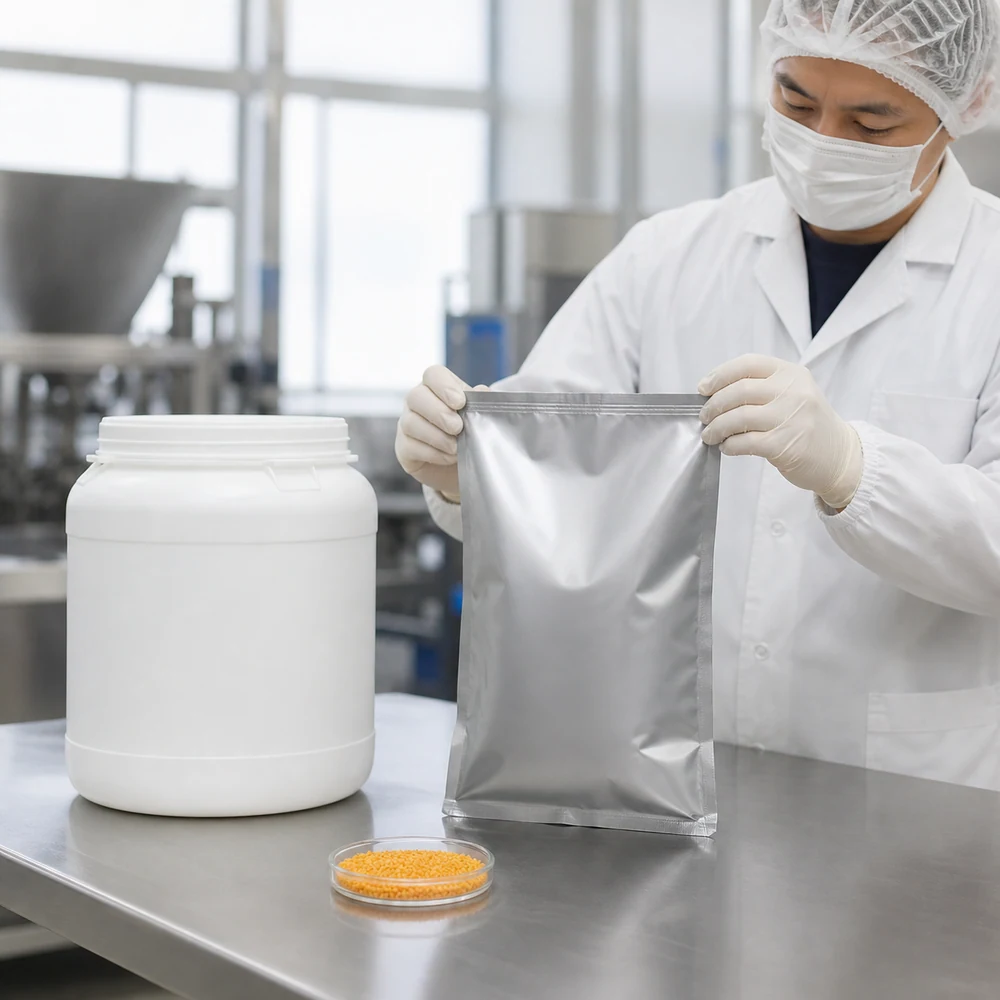 Lutein 20% Beadlets for B2B Project Review packaging and supply presentation
