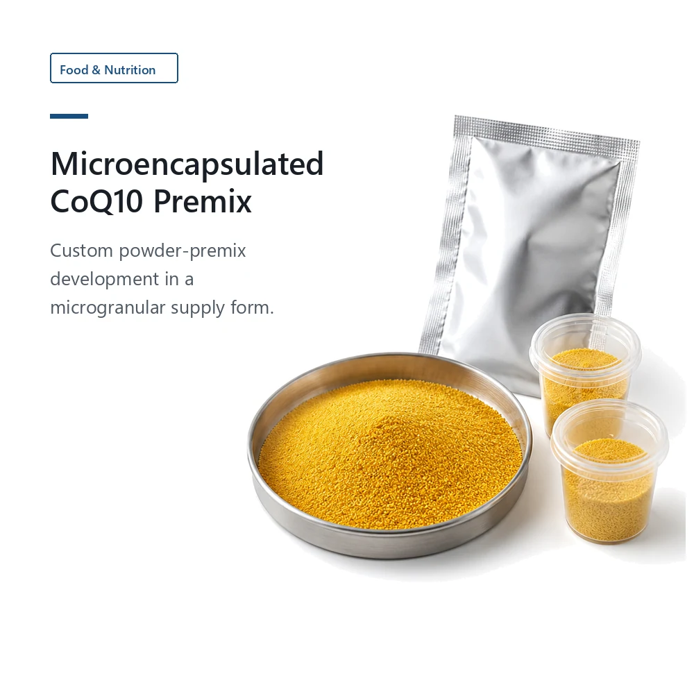 Custom Microencapsulated CoQ10 Powder Premix for B2B Project Review product sourcing presentation
