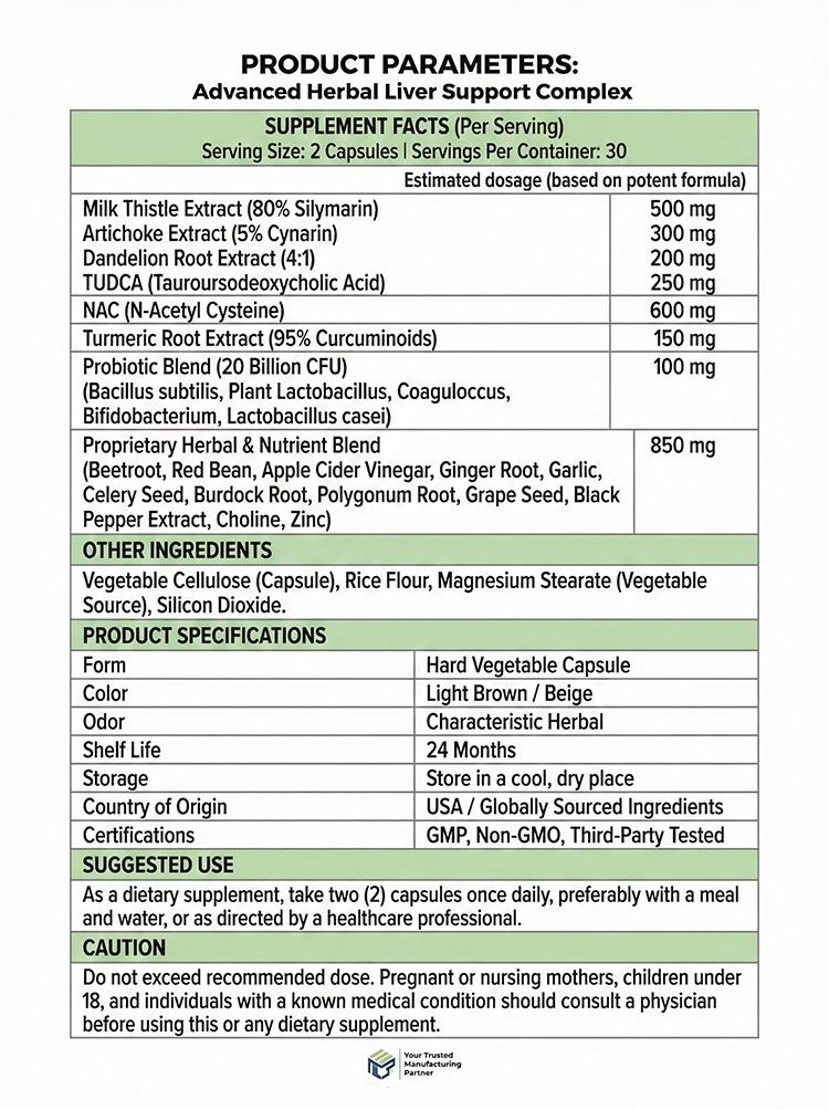 Herbal liver-supported milk thistle supplement product detail image 7