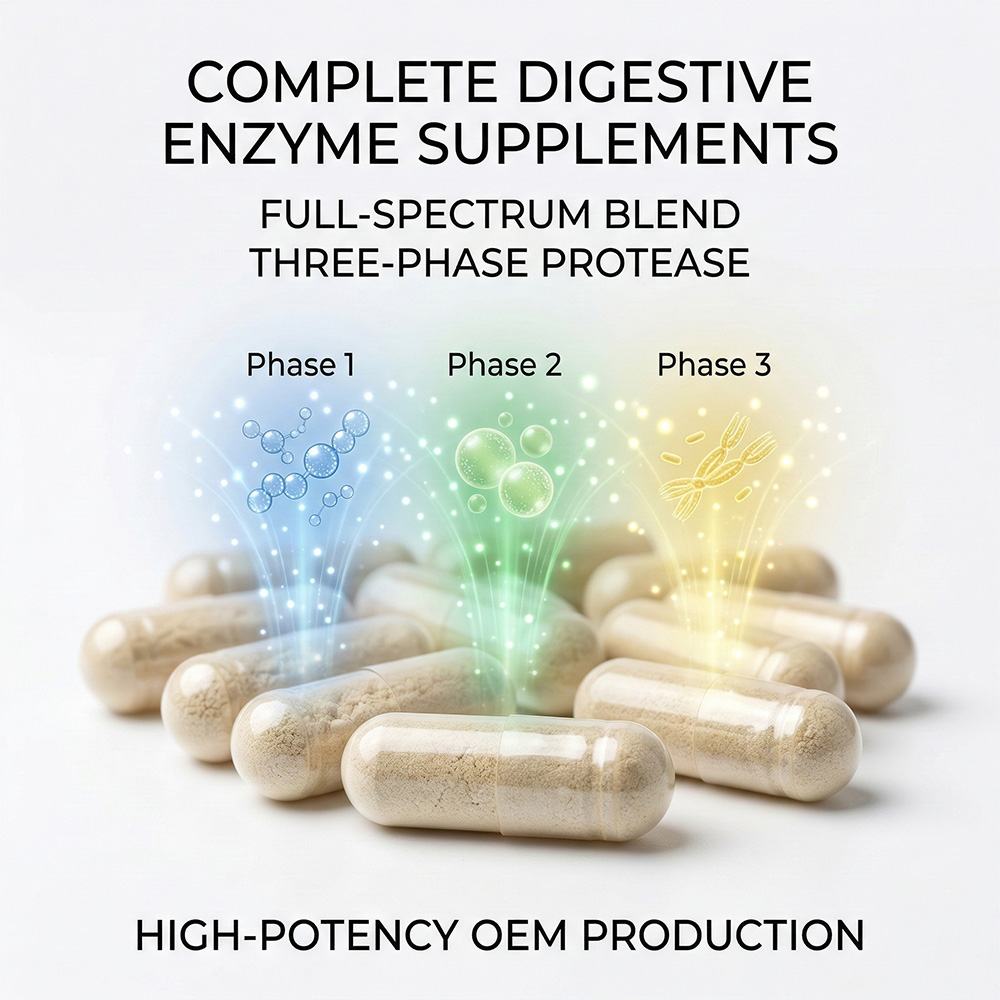 Complete digestive enzyme supplements for intestinal health