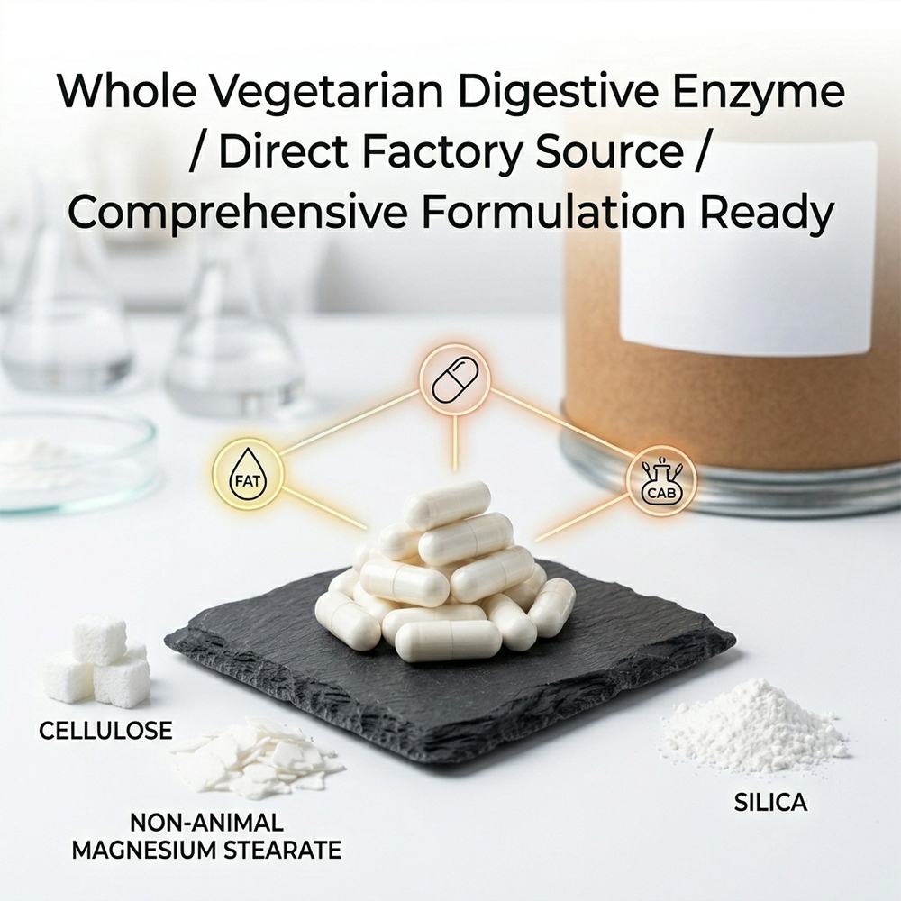 Whole vegetarian digestive enzyme