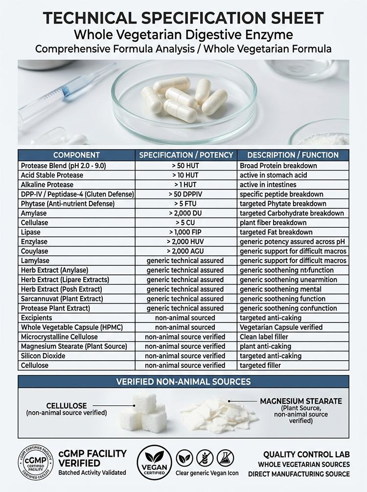Whole vegetarian digestive enzyme product detail image 7