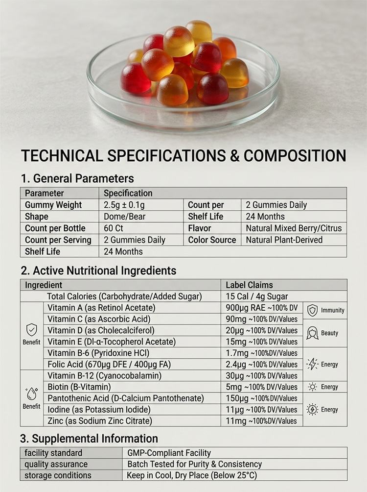 Women's multi-vitamin gummy candy product detail image 7